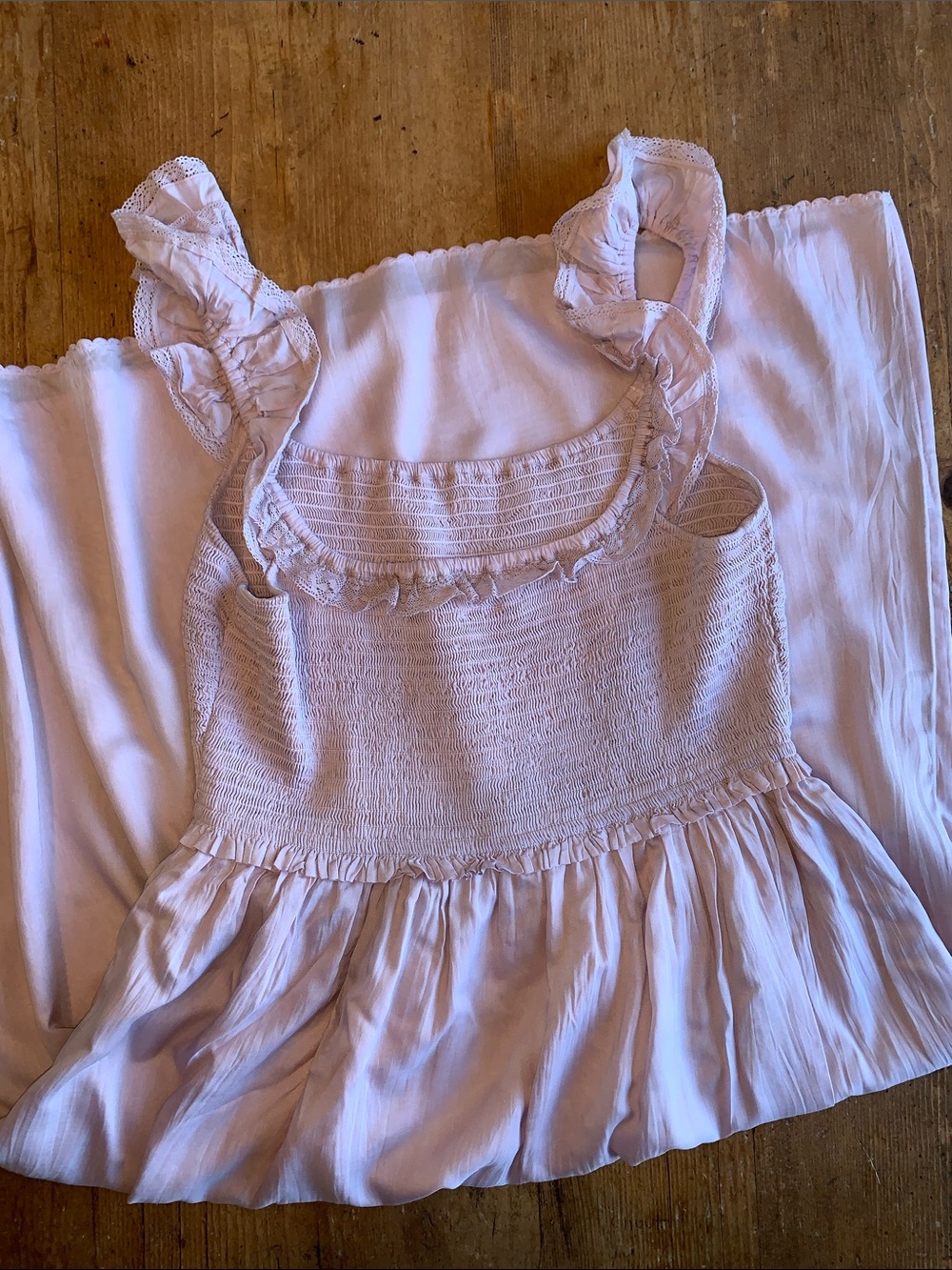 Wilfred Womens Light Lavender Smocked Ruffle Tank Dress - Picture 12 of 16